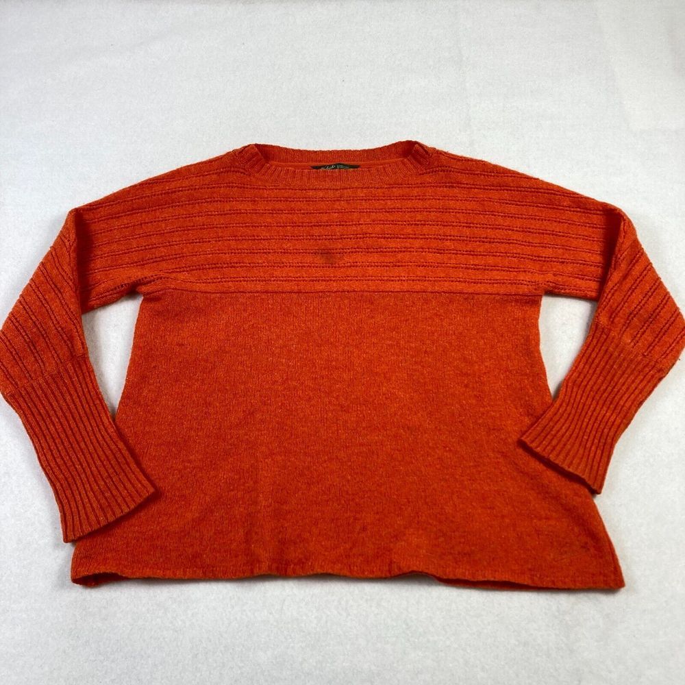 Woolrich‎ Wool Sweater Women's XL Dark Orange Long Sleeve Square Neck Casual
